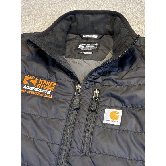 Carhartt Gilliam Rain Defender Puffer Vest Mens Sz M Black Full Zip 102286 001 - Picture 1 of 16